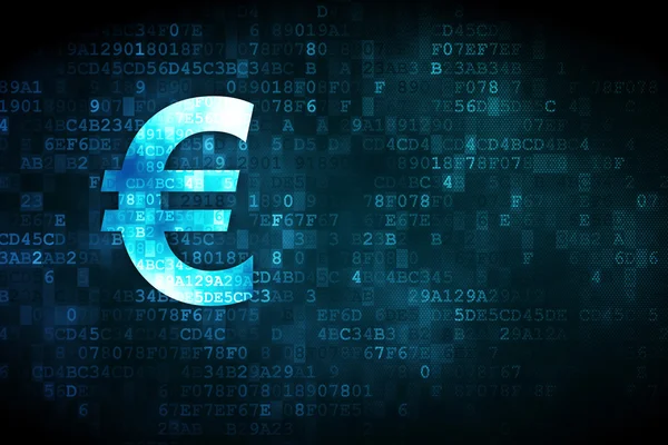 Concepto de dinero: euro sobre fondo digital — Foto de Stock