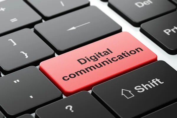 Informatie concept: digitale communicatie op computer toetsenbord achtergrond — Stockfoto