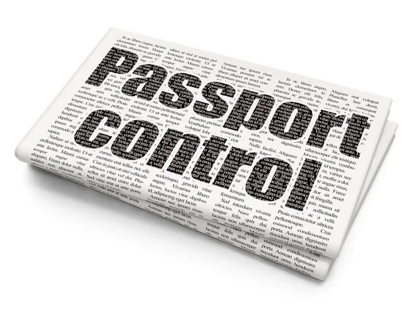 Travel concept: Passport Control on Newspaper background — Stock Photo, Image