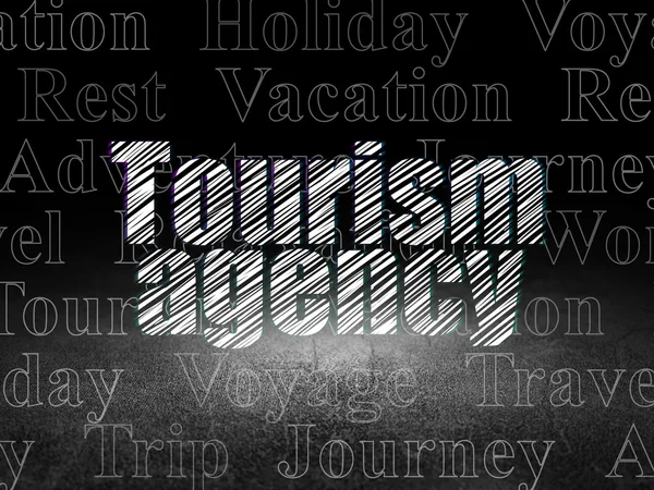 Vacation concept: Tourism Agency in grunge dark room — Φωτογραφία Αρχείου
