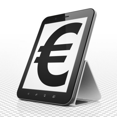 Bankacılık kavramı: Euro ekranda Tablet bilgisayarınızla