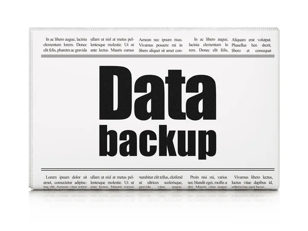 Conceito de informação: título do jornal Data Backup — Fotografia de Stock