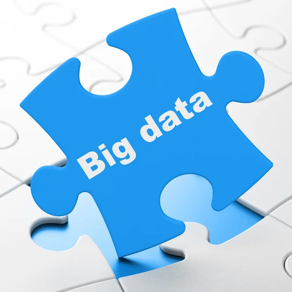 Conceito de dados: Big Data em fundo de quebra-cabeça — Fotografia de Stock