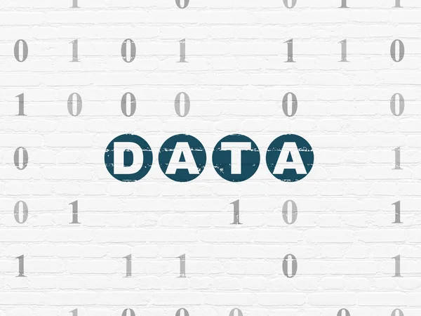 Pojęcie danych: dane na tle ściany — Zdjęcie stockowe