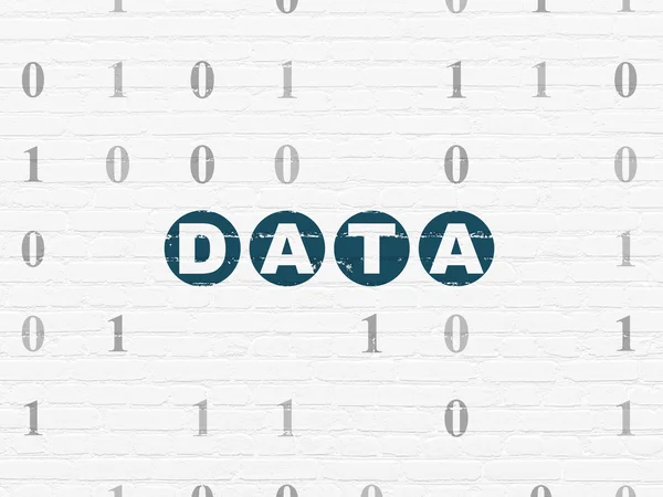 Data koncept: Data på väggen bakgrund — Stockfoto