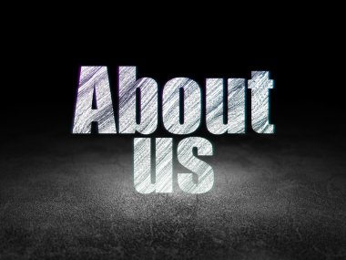 Reklam kavramı: Hakkımızda grunge karanlık odada