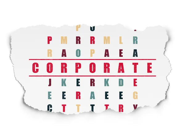 Finance concept: Corporate in Crossword Puzzle — Stock Photo, Image