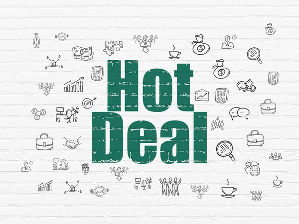 Concepto de finanzas: Hot Deal en el fondo de la pared —  Fotos de Stock