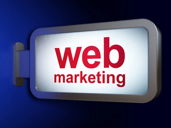 Web-Entwicklungskonzept: Web-Marketing auf Werbetafel Hintergrund — Stockfoto