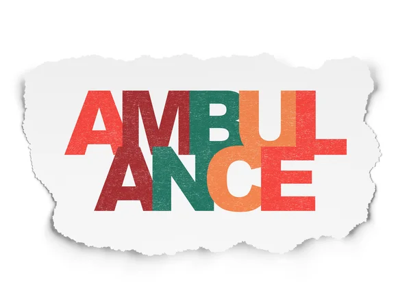 Health concept: Ambulance on Torn Paper background — стокове фото