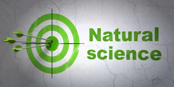 Bilim kavramı: hedef ve Duvar arka plan üzerinde Doğa Bilimi — Stok fotoğraf