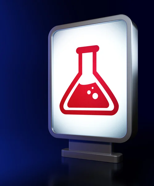Science concept: Flask on billboard background — Stock Fotó