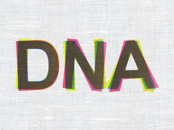 Healthcare concept: DNA op stof textuur achtergrond — Stockfoto