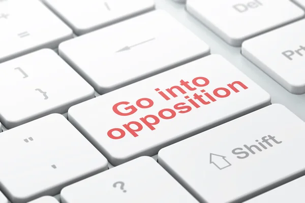 Koncepce politiky: jít do opozice na pozadí klávesnice počítače — Stock fotografie