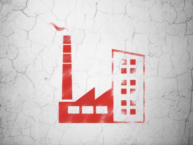 Manufacuring kavramı: sanayi bina duvar arka plan üzerinde