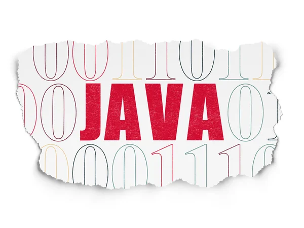 データベースの概念: 引き裂かれた紙の背景に Java — ストック写真