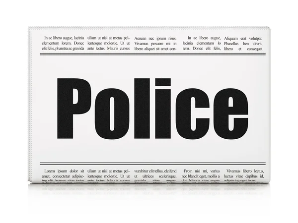 Concepto de ley: titular del periódico Police —  Fotos de Stock