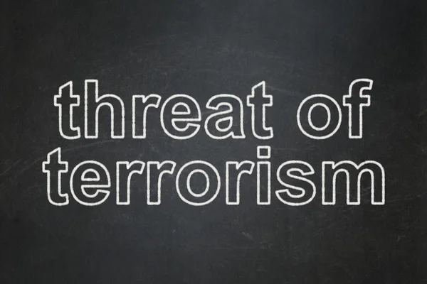 Политическая концепция: угроза терроризма на фоне доски — стоковое фото