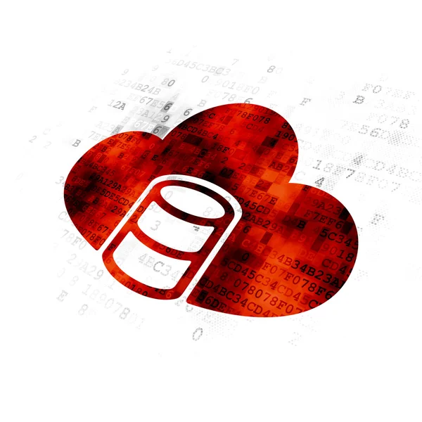 Database concept: Database With Cloud on Digital background — Stock fotografie