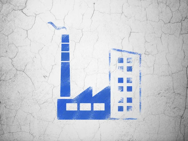 Industry concept: Industry Building on wall background — Stock Photo, Image