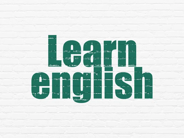 Studying concept: Learn English on wall background — Stock Photo, Image