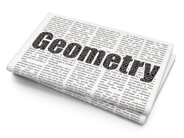 Concepto de aprendizaje: Geometría en el fondo del periódico —  Fotos de Stock