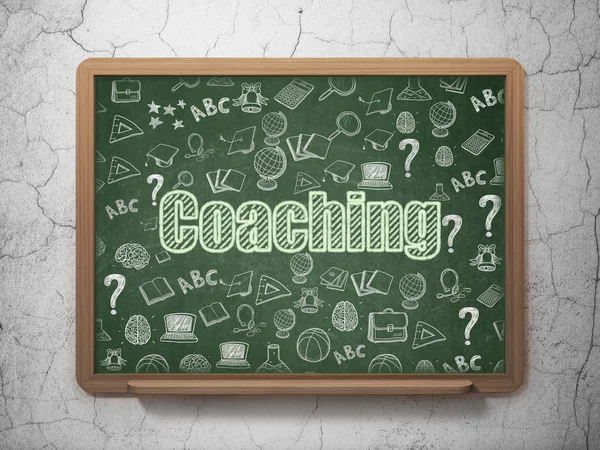 Education concept: Coaching on School board background — Stock Photo, Image