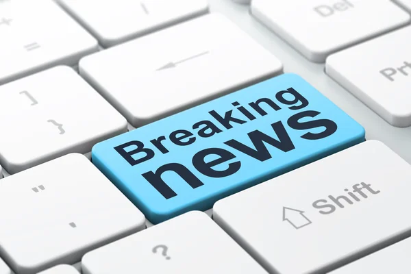 News concept: Breaking News on computer keyboard background — Stock Photo, Image