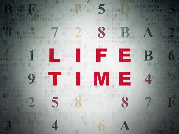 Idő fogalma: Life Time digitális adatok papír alapon — Stock Fotó