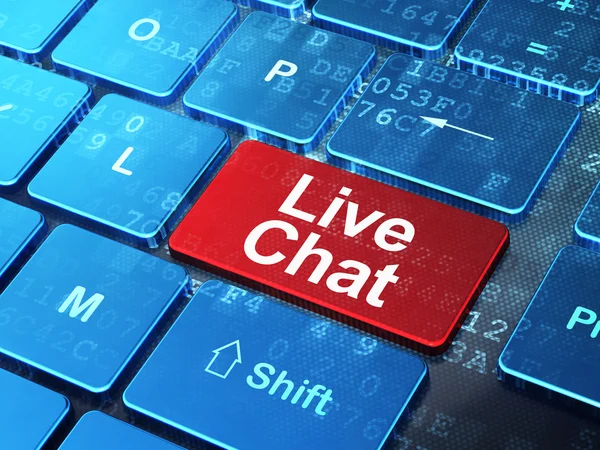 Web design concept: Live Chat on computer keyboard background — Stock Photo, Image