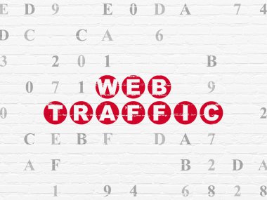 Web geliştirme kavramı: duvar arka plan Web Trafik