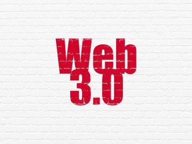 Web Tasarım: Web 3.0 duvar arka plan üzerinde