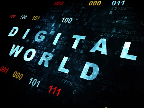 Concetto di informazione: il mondo digitale su sfondo digitale — Foto Stock