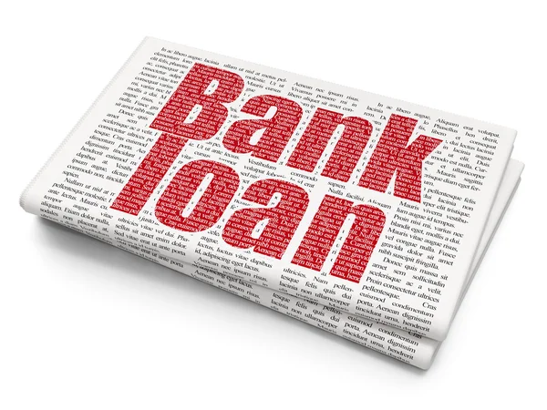 Valuta concept: de lening van de Bank op krant achtergrond — Stockfoto