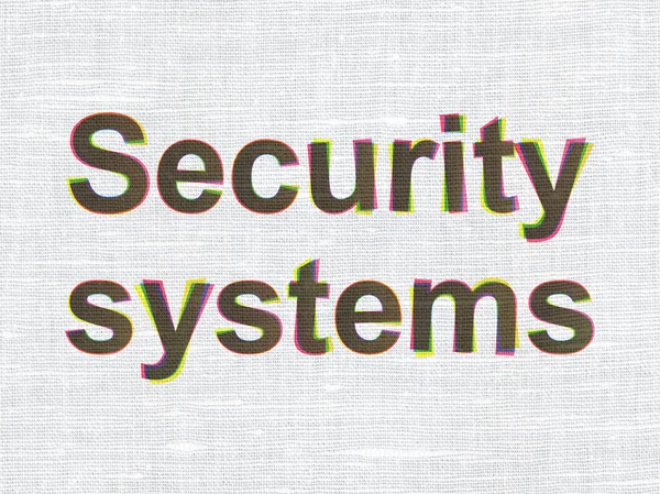 安全コンセプト:ファブリックテクスチャの背景に関するセキュリティシステム — ストック写真