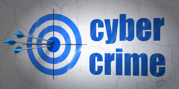 Security concept: target and Cyber Crime on wall background — Stock Photo, Image