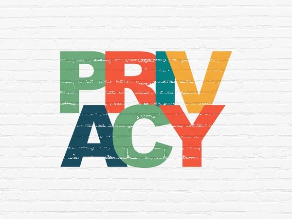 プライバシー概念: 壁の背景にプライバシー — ストック写真