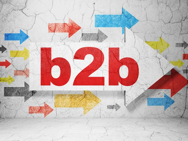 Finance concept: arrow with B2b on grunge wall background — Stock Photo, Image