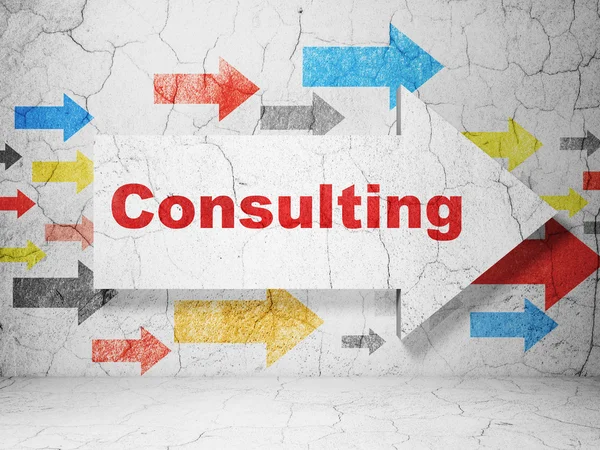 Finance concept: arrow with Consulting on grunge wall background — Stock Photo, Image