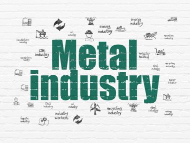 Endüstri kavramı: duvar arka plan üzerinde Demir Çelik Metal Sanayi