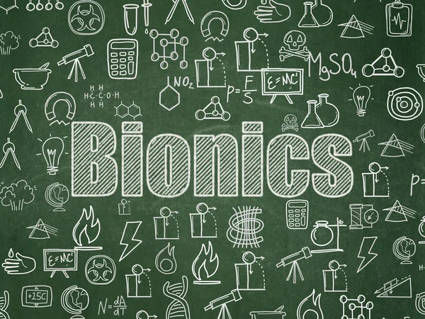 Наука концепції: Bionics на тлі шкільна рада — стокове фото