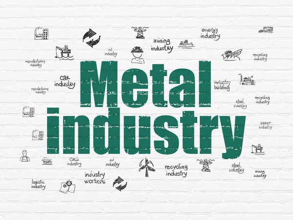 Industrie concept: metaalindustrie op muur achtergrond — Stockfoto