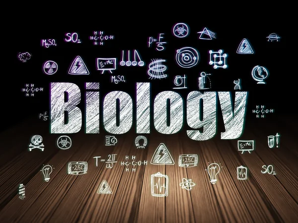 Science concept: Biology in grunge dark room — Stock Photo, Image