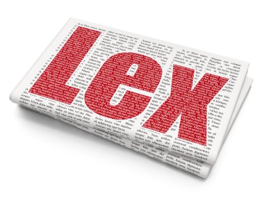Law concept: Lex on Newspaper background