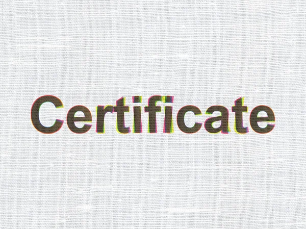 Law concept: Certificate on fabric texture background — Stock Photo, Image