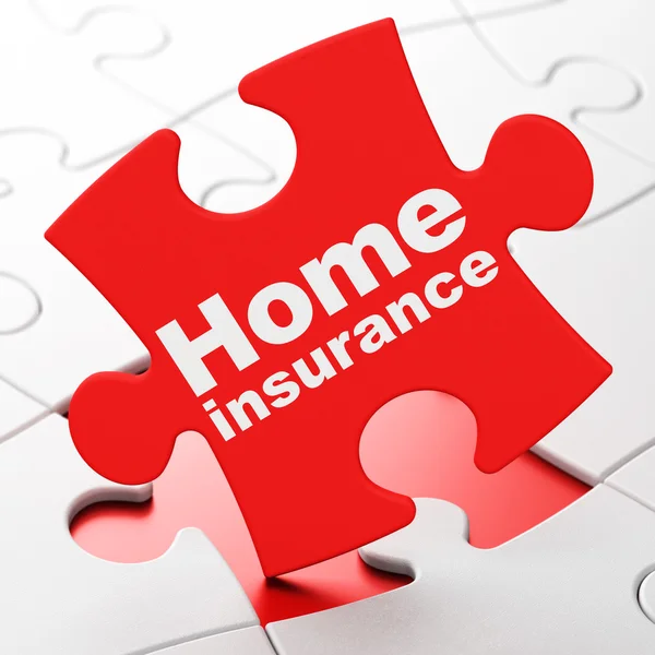 Försäkring koncept: hemförsäkringar på pussel bakgrund — Stockfoto