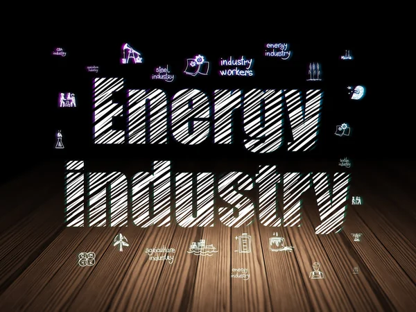 Herstellungskonzept: Energiewirtschaft im Grunge Dark Room — Stockfoto