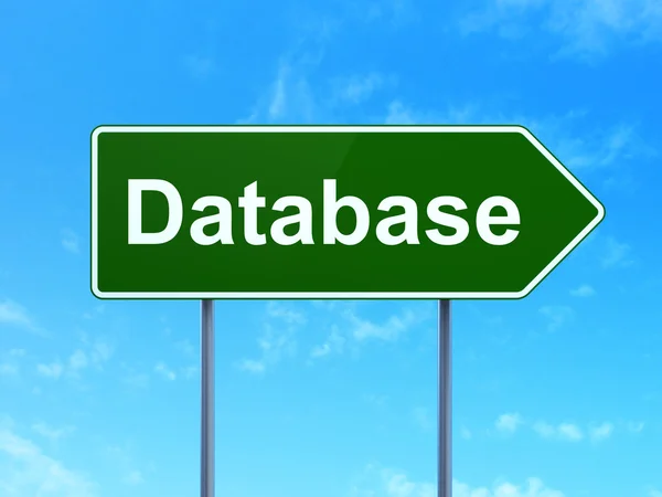 Datenbankkonzept: Datenbank zum Hintergrund von Verkehrsschildern — Stockfoto