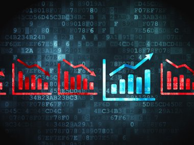Ekonomi kavramı: grafik dijital arka plan üzerinde