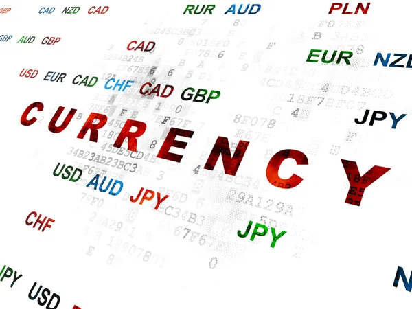 Koncepcja pieniądza: waluty na tle Digital — Zdjęcie stockowe
